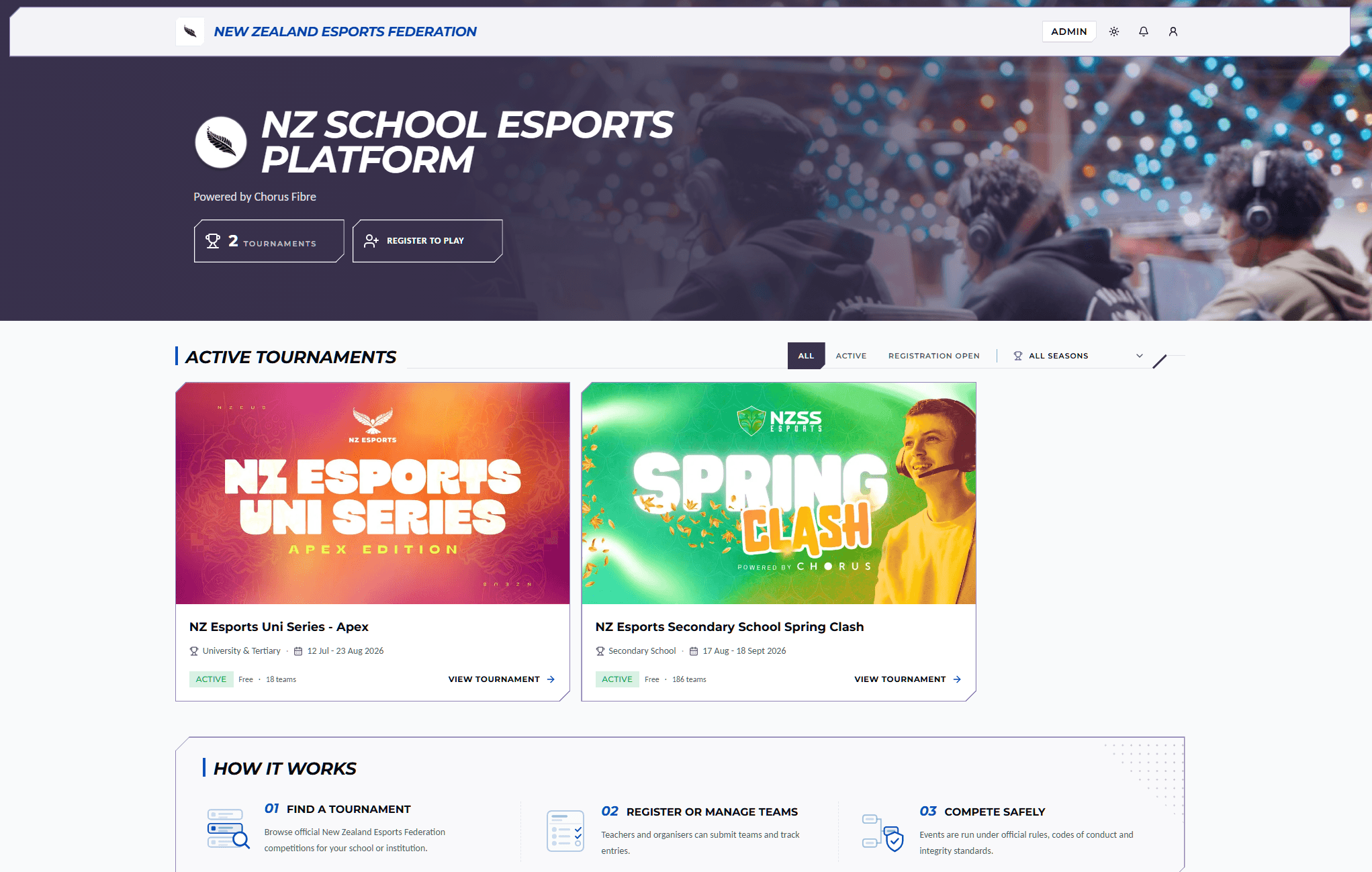 White-labelled platform with federation branding and sponsor placements